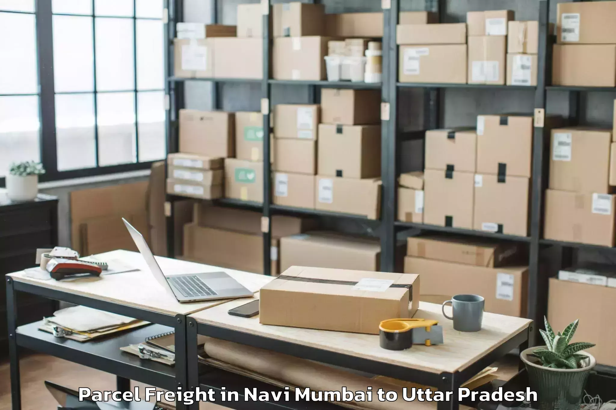 Book Your Navi Mumbai to Gardens Galleria Lucknow Parcel Freight Today